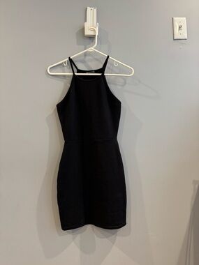 PrettyLittleThing Black High Neck Mini Dress